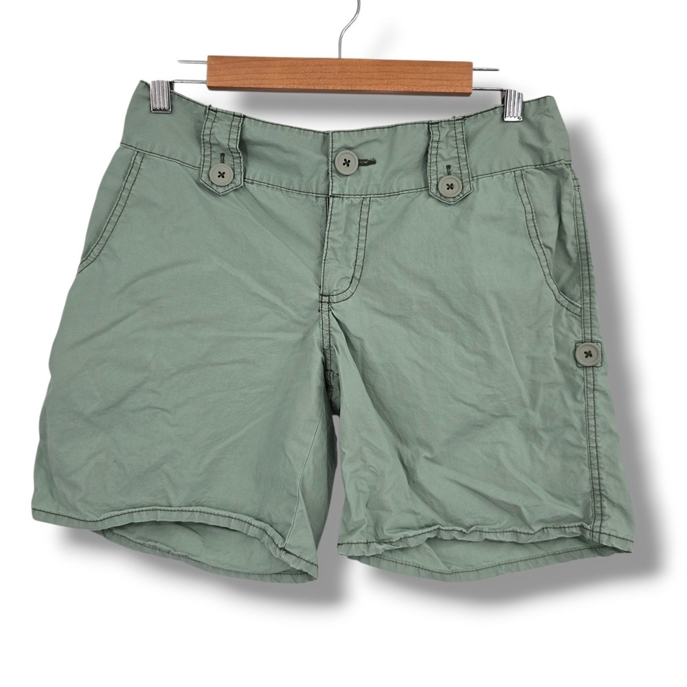 Mossimo Supply Co Womens Sage Green Cotton Utility Cargo Shorts Size 7 RN17730